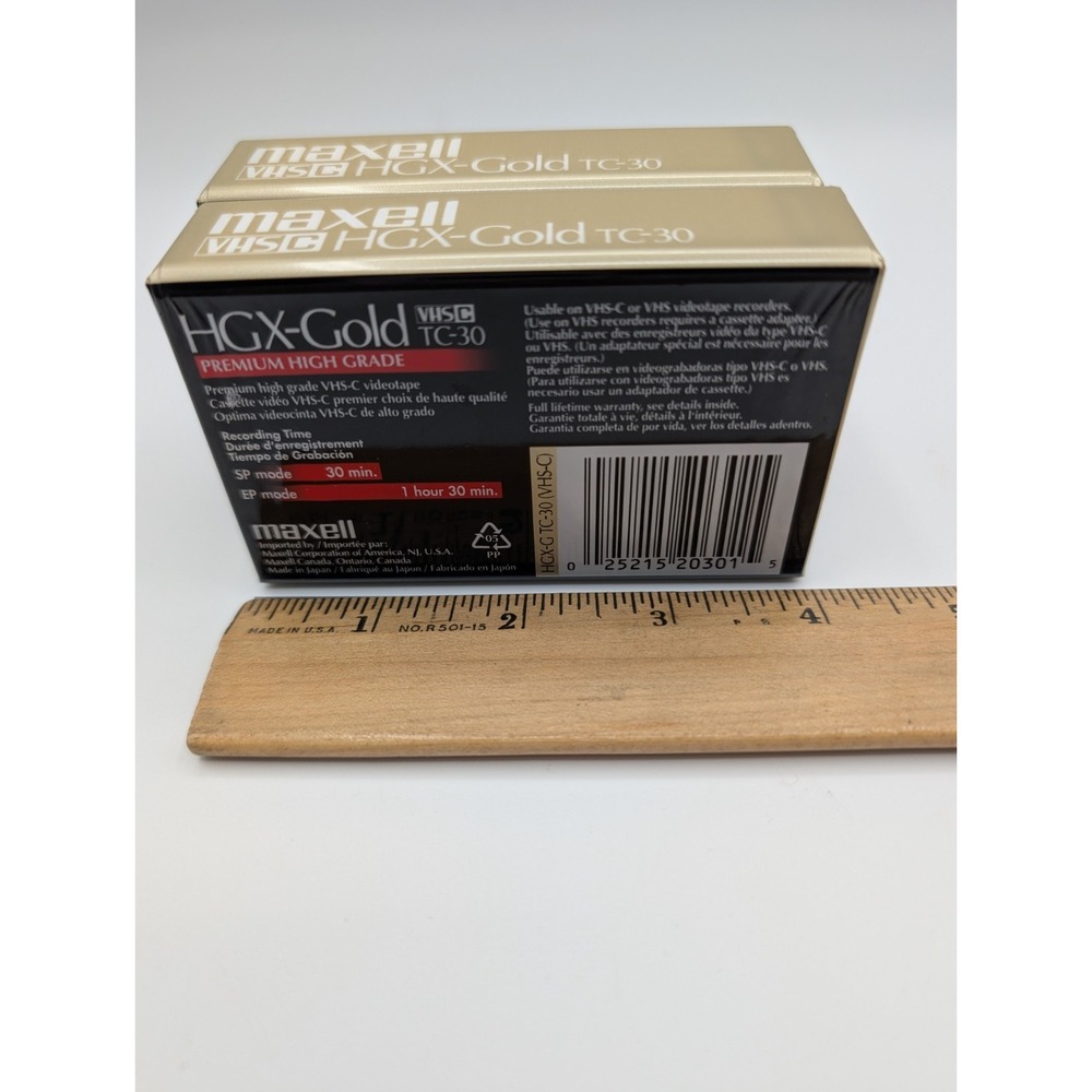 2 PACK Maxell Camcorder Video Tapes VHS-C TC-30 HGX Gold Premium High Grade - Picture 4 of 5